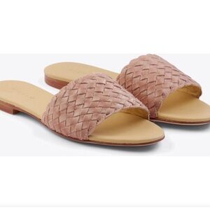 Nisolo Isla slides Desert Rose size 8 woven leather sandals